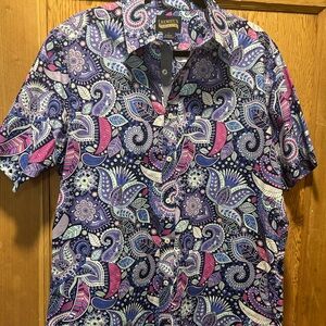 Daniel Cremieux Purple and Blue Casual Button Down Shirt